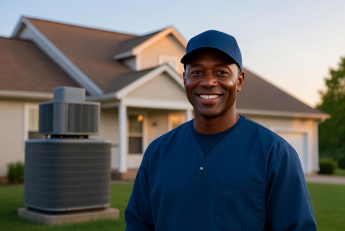 HVAC technician at work