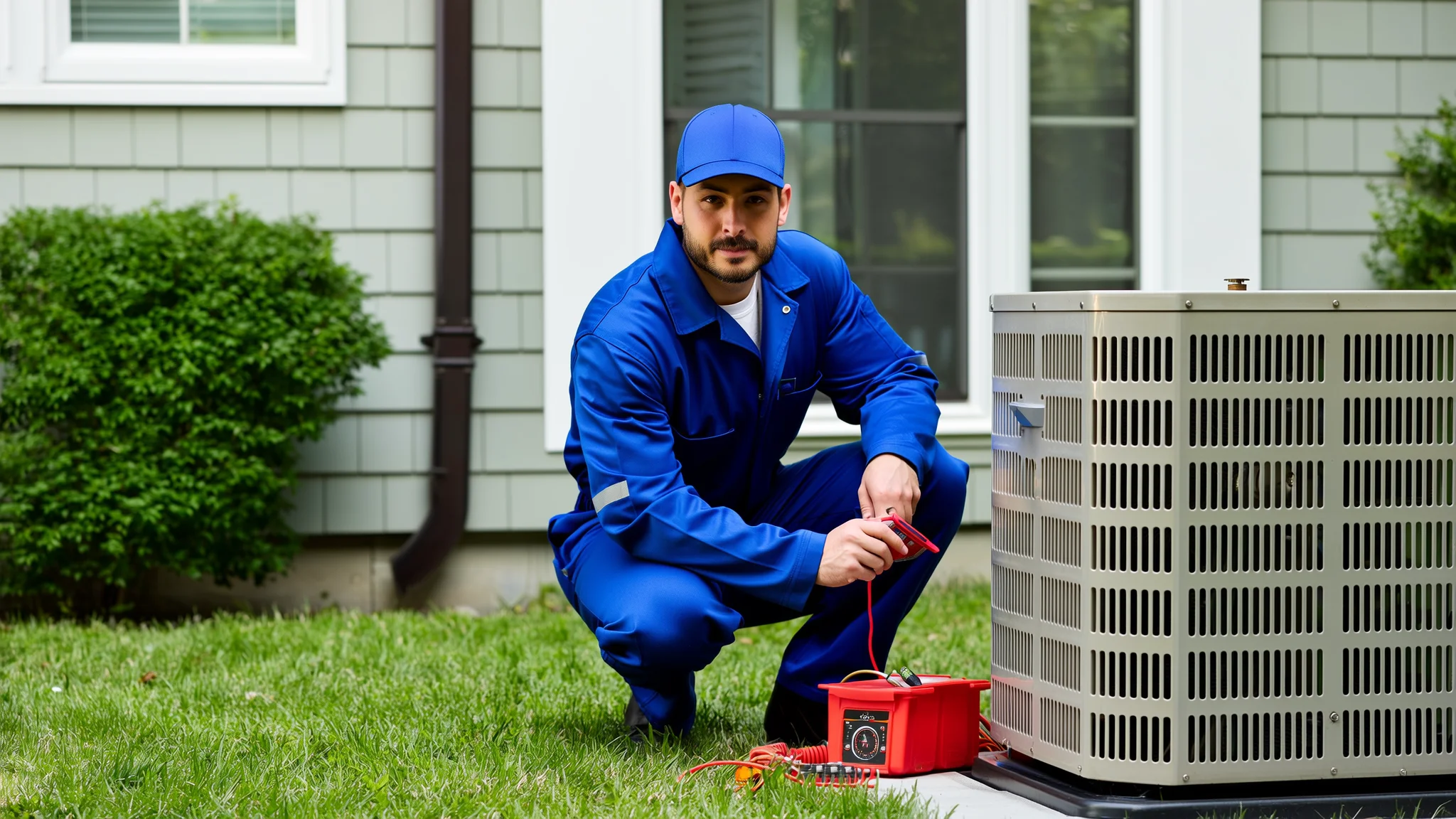 HVAC technician at work